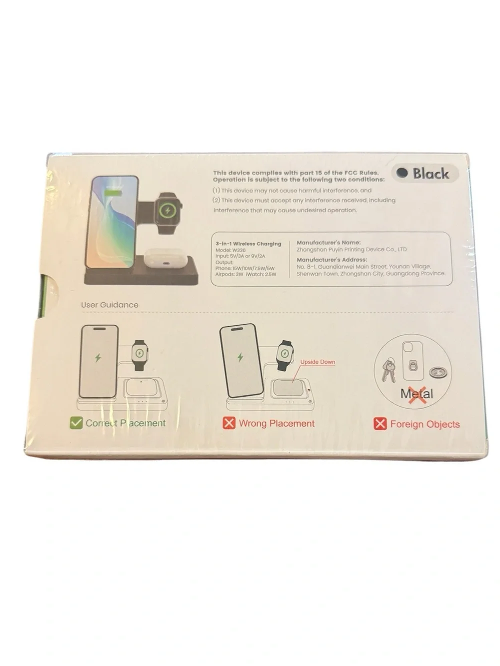 3-in-1 Wireless Charging Station - Black